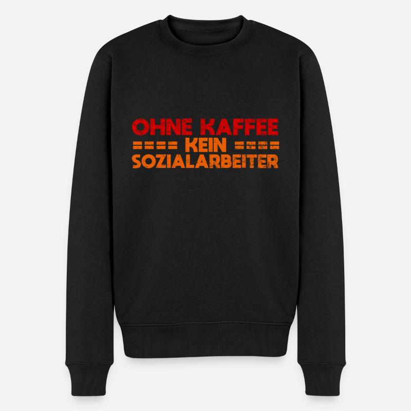Ohne Kaffee Kein Sozialarbeiter - Männer Premium Bio Pullover - Schwarz