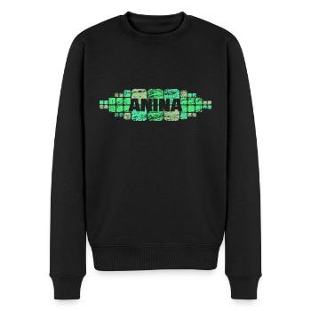 Mutti Anina - Männer Premium Bio Pullover - Schwarz - Vorne - Nico (187cm)