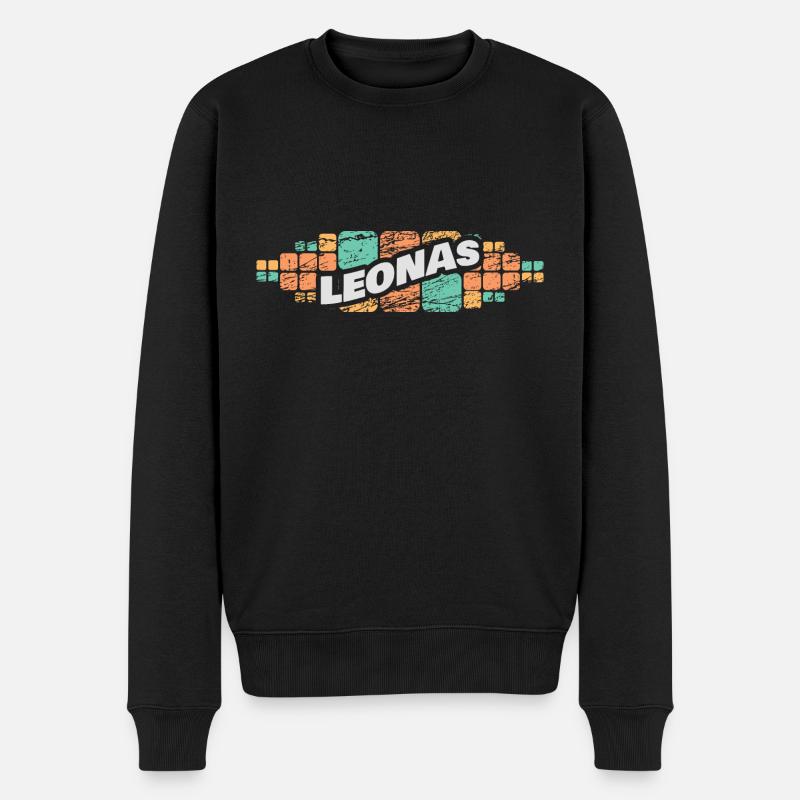 Geschenk für Leonas - Männer Premium Bio Pullover - Schwarz