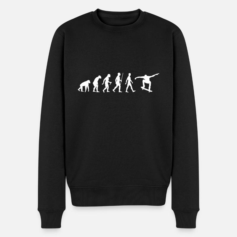 Skate Evolution Skater Gift Gift Drôle - Pull Premium bio Homme - noir