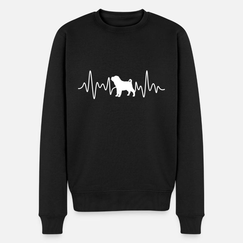 Chinese Shar Pei Herzschlag - Männer Premium Bio Pullover - Schwarz