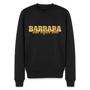 Frau Barbara - Männer Premium Bio Pullover - Schwarz - Vorne - Nico (187cm)