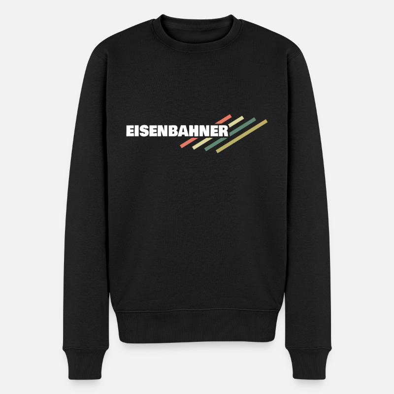 Arbeitsplatz Eisenbahner - Männer Premium Bio Pullover - Schwarz