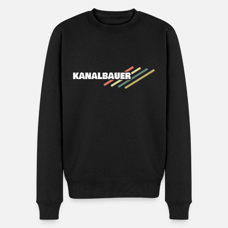 Arbeitsplatz Kanalbauer - Männer Premium Bio Pullover - Schwarz
