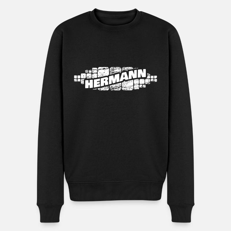 Hermann - Männer Premium Bio Pullover - Schwarz