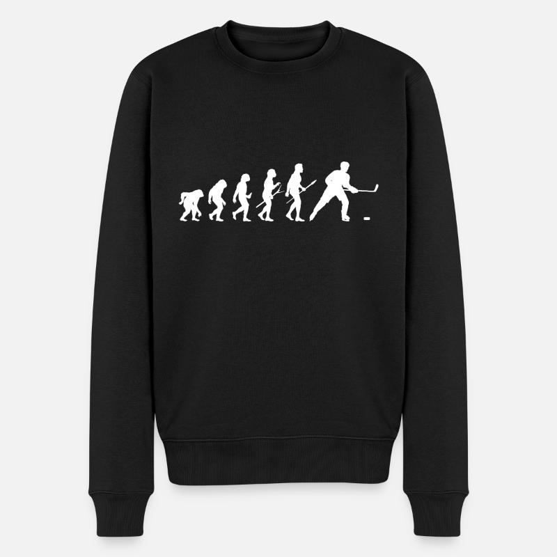 Eishockeyspieler Evolution Eishockey - Männer Premium Bio Pullover - Schwarz