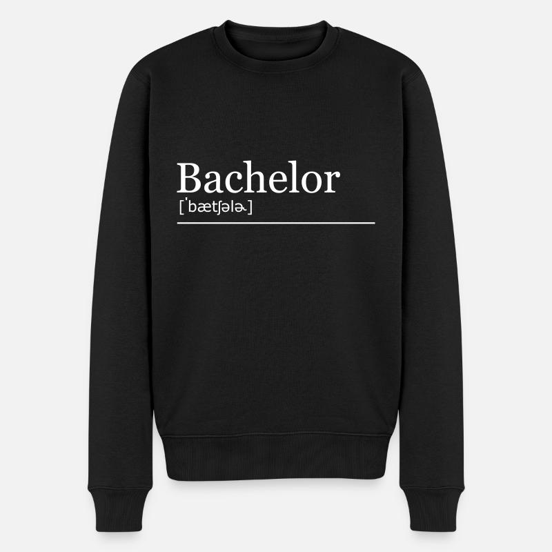 Bachelor Studium Lautschrift - Männer Premium Bio Pullover - Schwarz