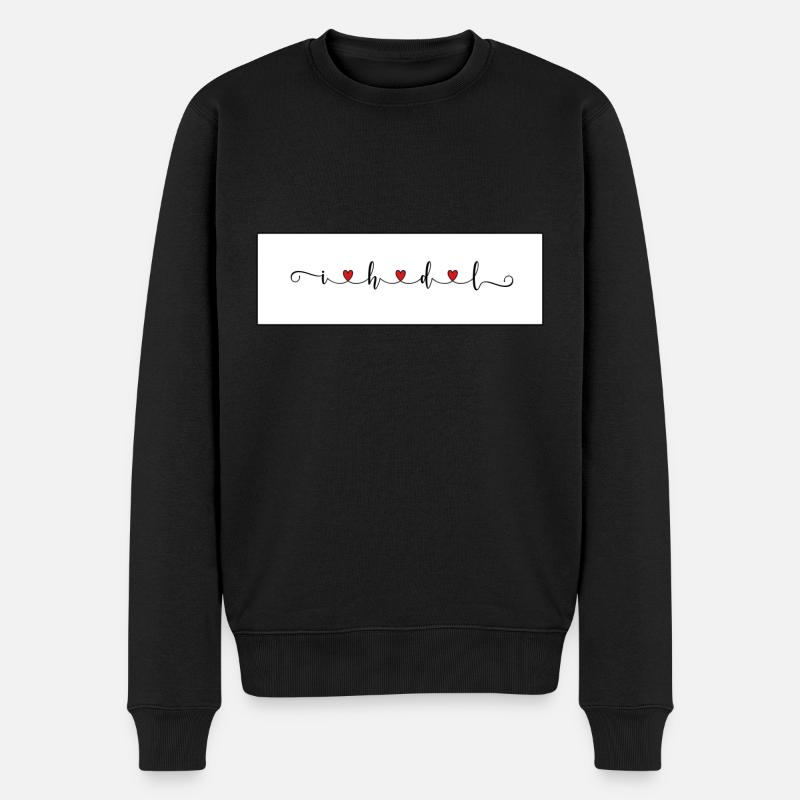 Ich hab dich lieb - Männer Premium Bio Pullover - Schwarz