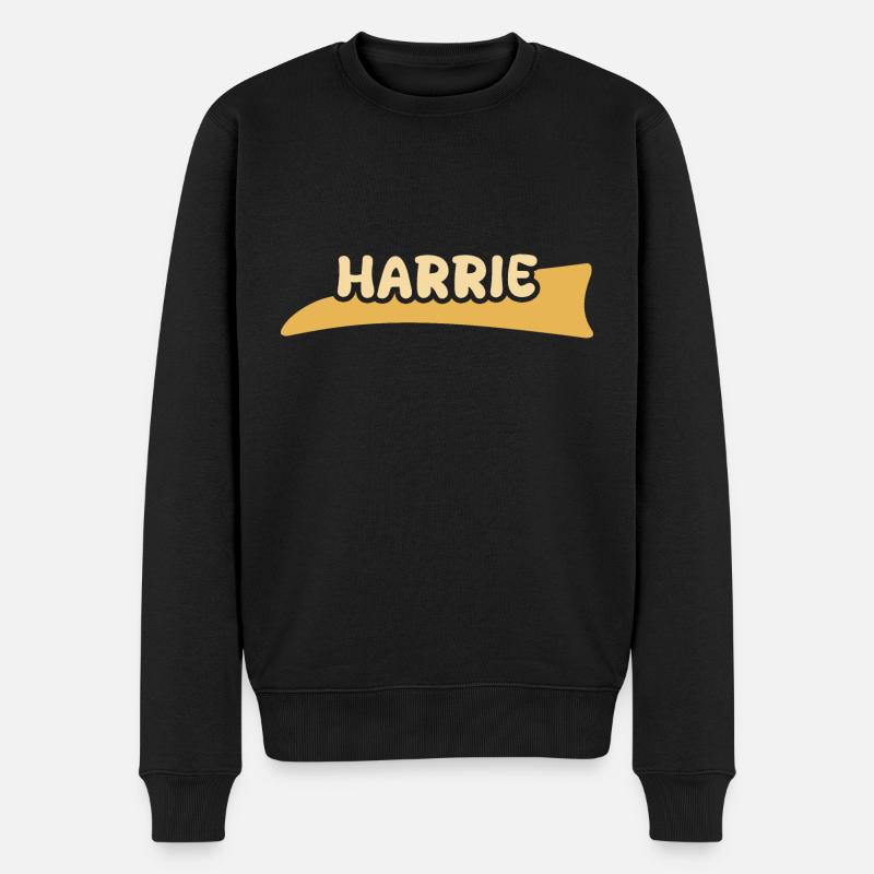 Vorname Harrie - Männer Premium Bio Pullover - Schwarz