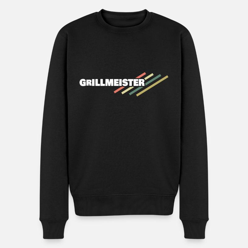 Arbeitsplatz Grillmeister - Männer Premium Bio Pullover - Schwarz