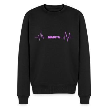 Vorname Madita - Männer Premium Bio Pullover - Schwarz - Vorne - Nico (187cm)