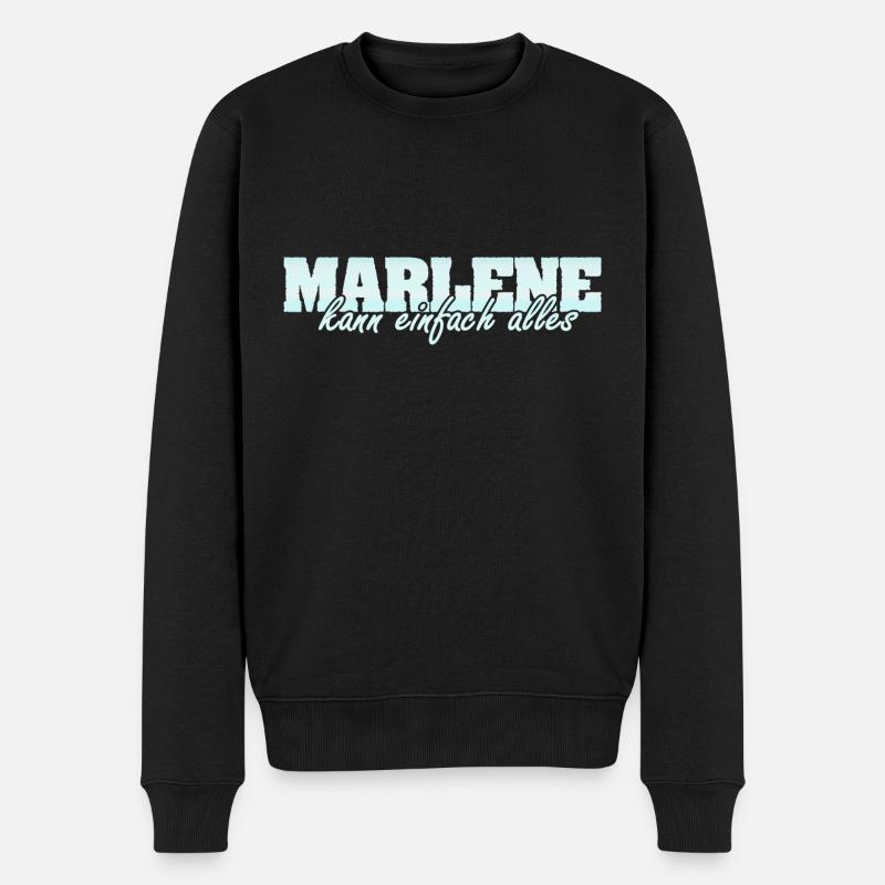 Frau Marlene - Männer Premium Bio Pullover - Schwarz