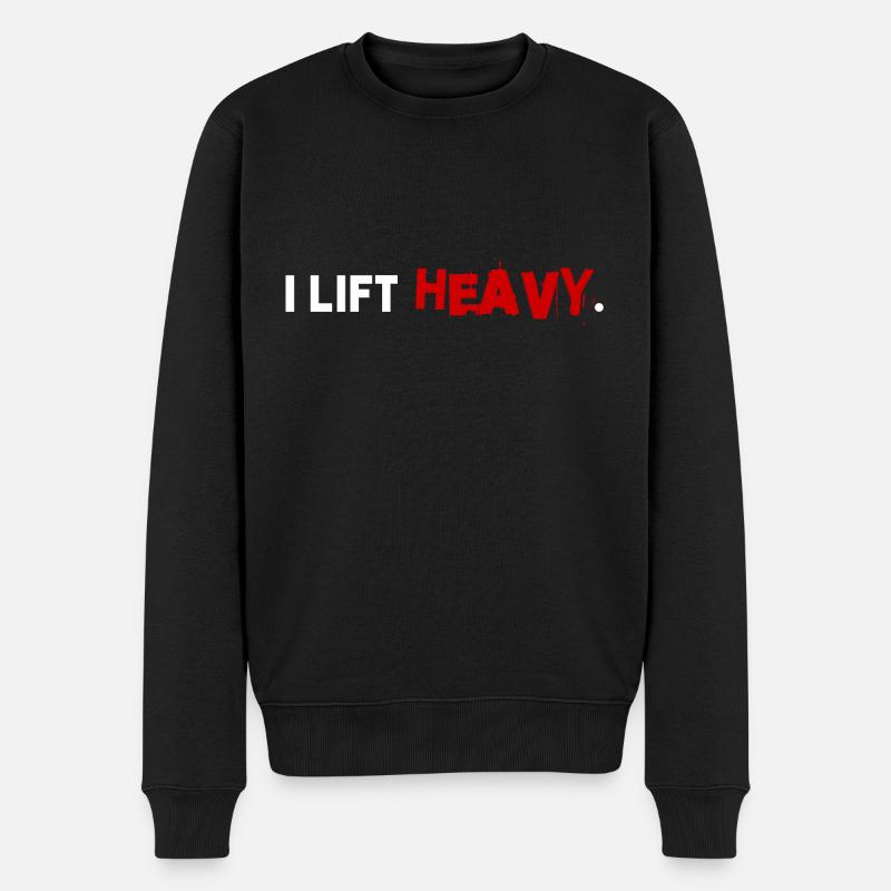 I Lift Heavy (blanc/rouge) - Pull Premium bio Homme - noir