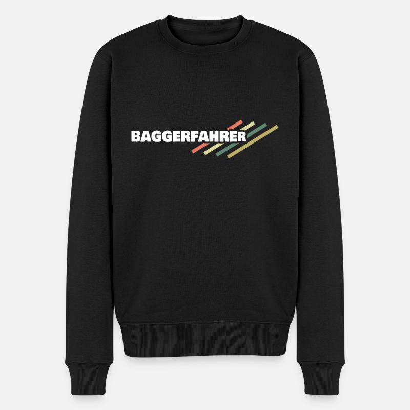 Baggerfahrer - Männer Premium Bio Pullover - Schwarz