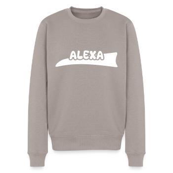Geschenk für Alexa - Männer Premium Bio Pullover - Taupe - Vorne - Nico (187cm)