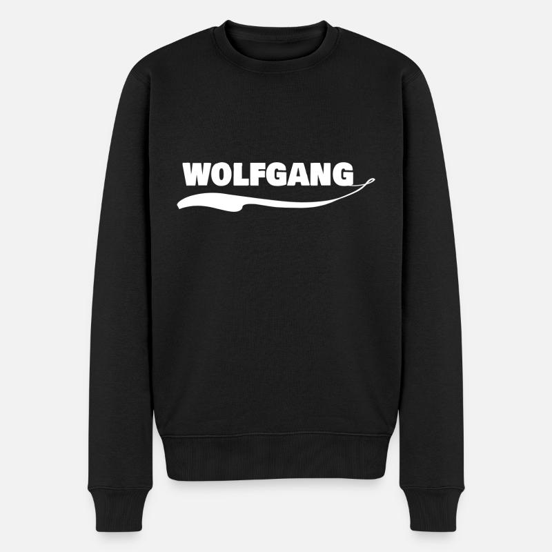 wolfi als Vorname - Männer Premium Bio Pullover - Schwarz