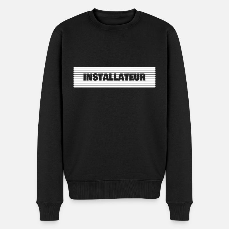Installateur als Beruf - Männer Premium Bio Pullover - Schwarz