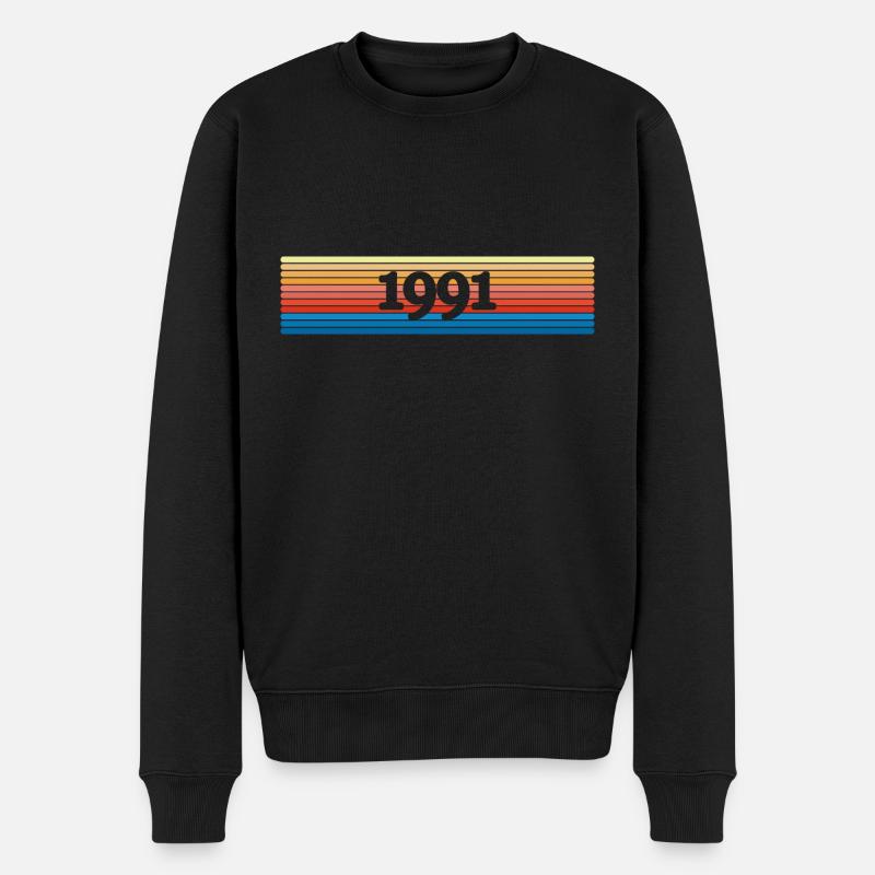 Jahr 1991 - Männer Premium Bio Pullover - Schwarz