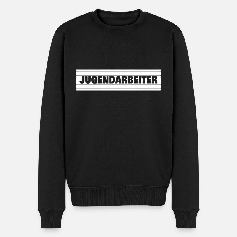 Jugendarbeiter - Männer Premium Bio Pullover - Schwarz