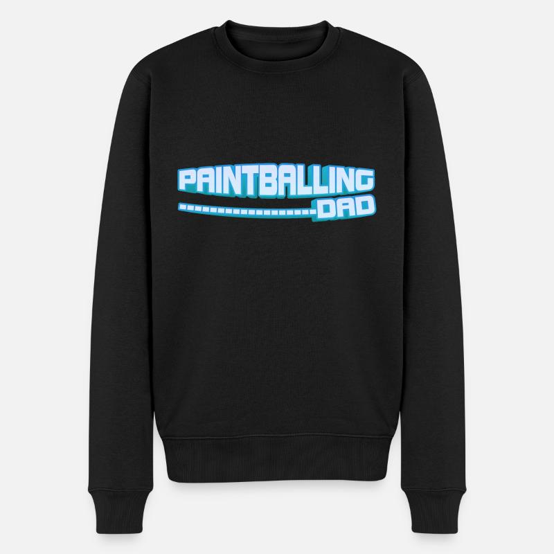 Paintballing Dad - Papa Lustig - Männer Premium Bio Pullover - Schwarz