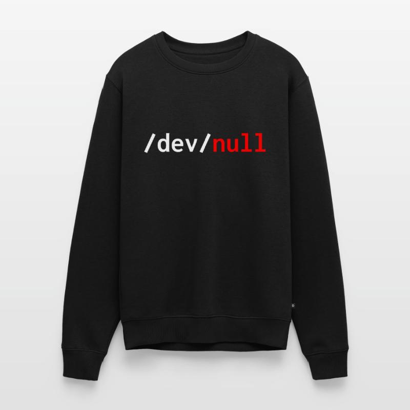 Dev null red web developer humor funny Men's Premium Organic Jumper