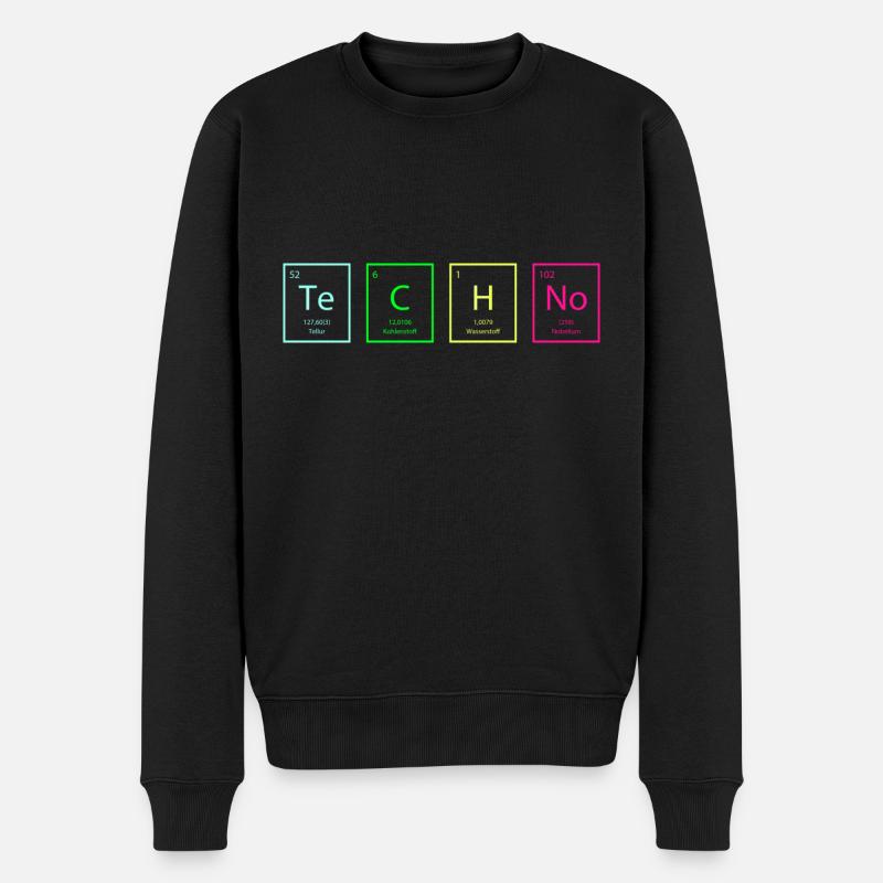 Wissenschaft und Techno - Männer Premium Bio Pullover - Schwarz