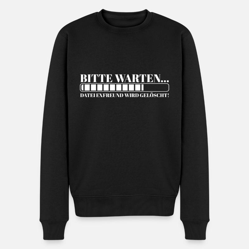 Bitte warten Datei Exfreund wird gelöscht - Männer Premium Bio Pullover - Schwarz