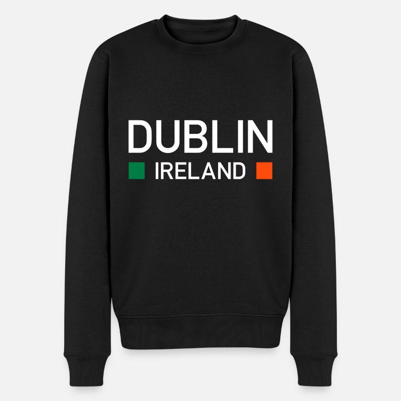 Dublin, Irlande (deux carrés) - Pull Premium bio Homme - noir
