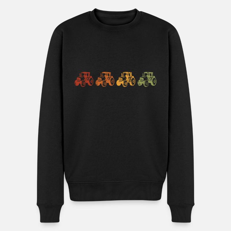 Tracteur tracteurs tracteurs rétro - Pull Premium bio Homme - noir