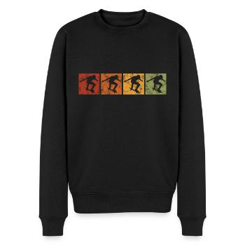 Skateboarder Skateboard Evolution Skate Skateing - Männer Premium Bio Pullover - Schwarz - Vorne - Nico (187cm)