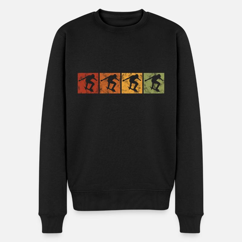 Skateboarder Skateboard Evolution Skate Skateing - Men's Premium Organic Jumper - black