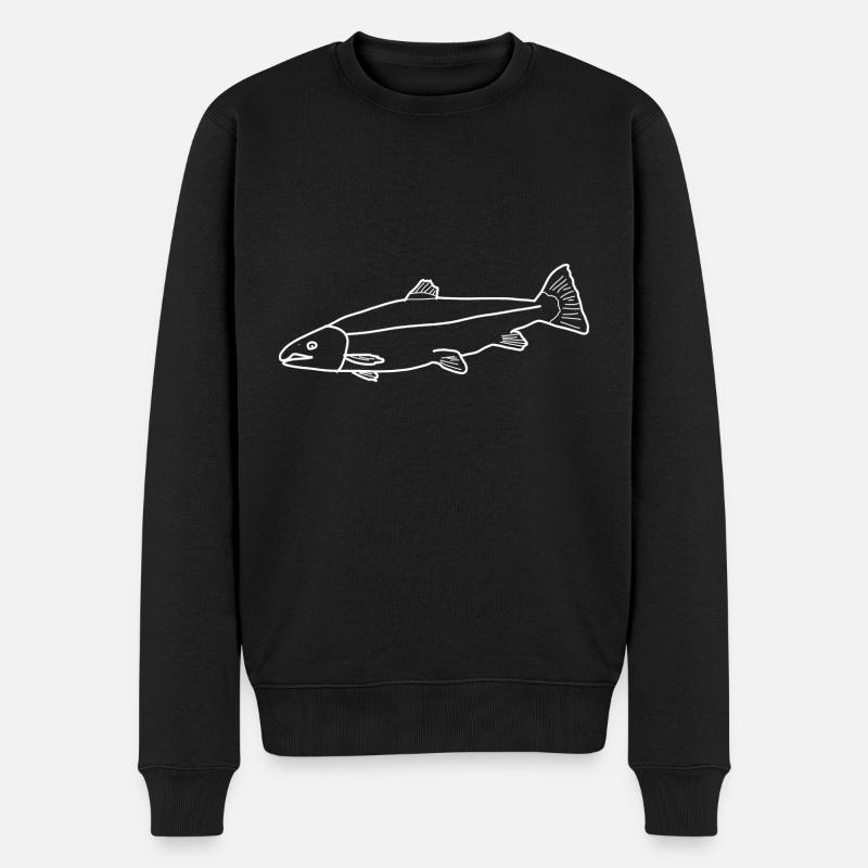 Saumon linéaire - Pull Premium bio Homme - noir