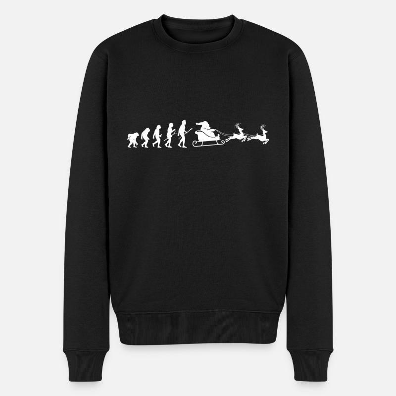 Père Noël Évolution Noël - Pull Premium bio Homme - noir