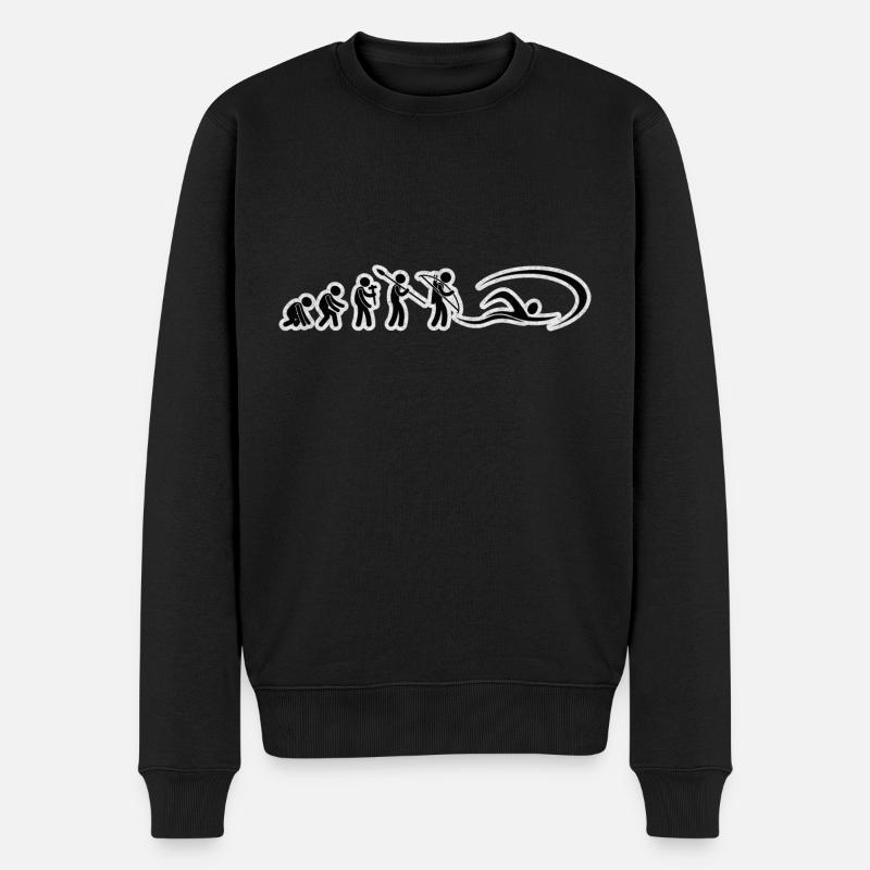 Evolution Swimmer Black Grunge - Men's Premium Organic Jumper - black
