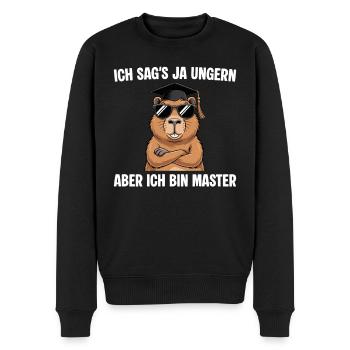 Master Abschluss - Cooles Cabybara Studium - Männer Premium Bio Pullover - Schwarz - Vorne - Nico (187cm)