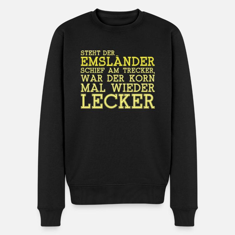 Steht der Emsländer.. - Männer Premium Bio Pullover - Schwarz