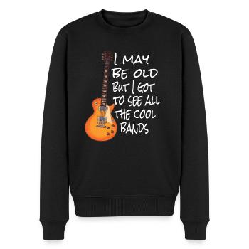 Musique Rock Dicton Guitare Électrique Guitariste Idée Cadeau - Pull Premium bio Homme - noir - Devant - Nico (187cm)