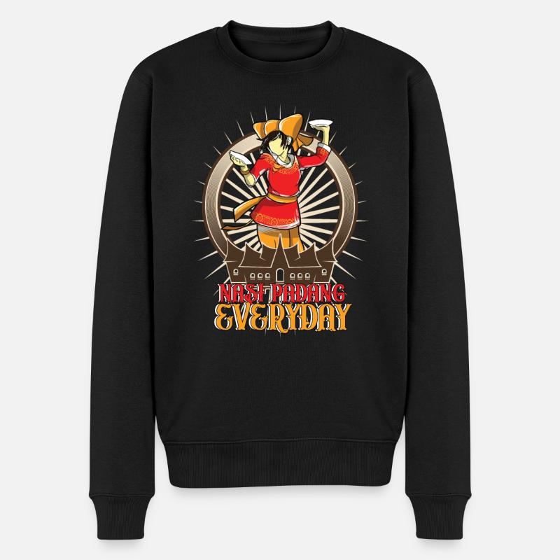 Nasi Padang jeden Tag - Männer Premium Bio Pullover - Schwarz