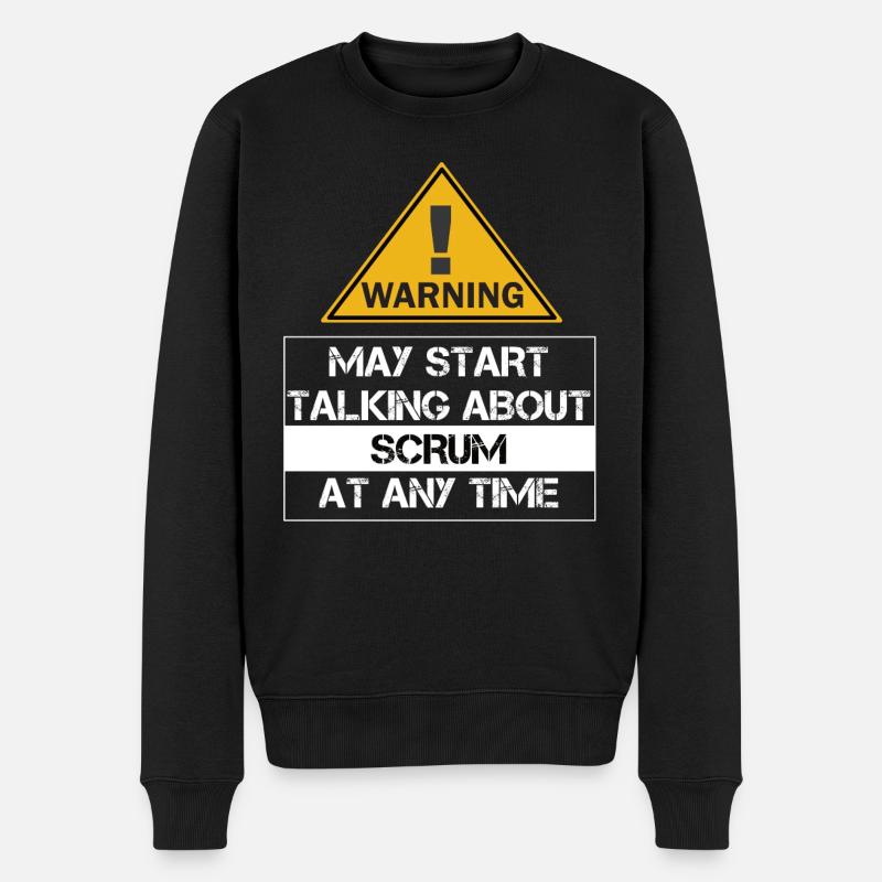 May start talking about Scrum at any time - Männer Premium Bio Pullover - Schwarz