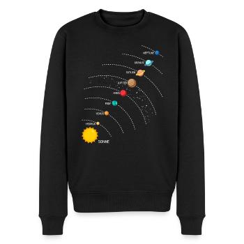 Planeten Galaxie Sonnensystem in Reihe - Männer Premium Bio Pullover - Schwarz - Vorne - Nico (187cm)