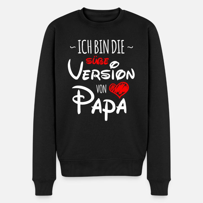Vater und Tochter Mädchen Papa Daddy Dad Geschenk - Männer Premium Bio Pullover - Schwarz