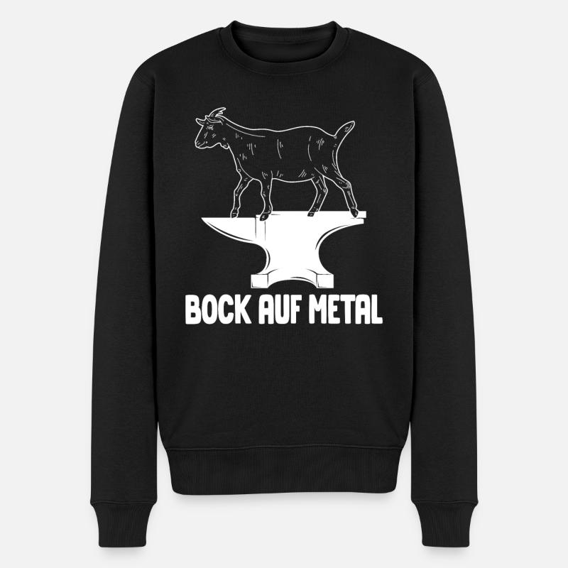Bock Auf Metal Heavy Metal Hardrock Rock Musik - Männer Premium Bio Pullover - Schwarz