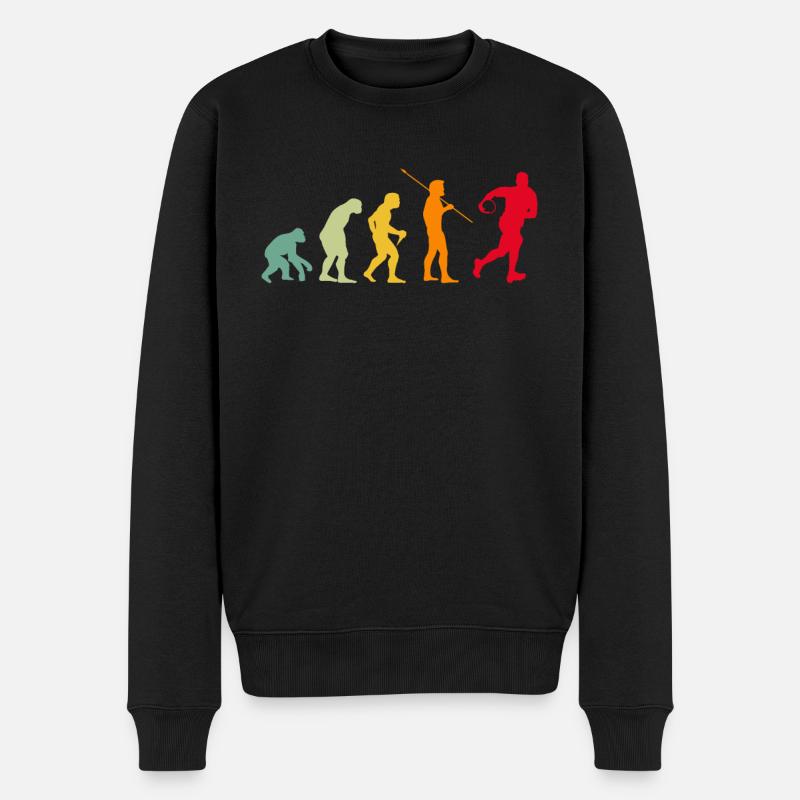 Evolution du rugby du joueur de rugby homme - Pull Premium bio Homme - noir