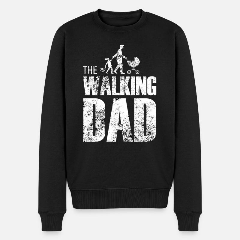 The walking dad - Männer Premium Bio Pullover - Schwarz