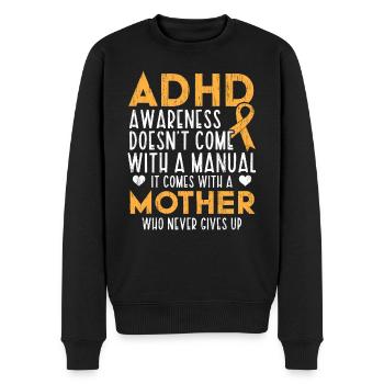 ADHS-Bewusstseinsband Neurodiversität - Männer Premium Bio Pullover - Schwarz - Vorne - Nico (187cm)