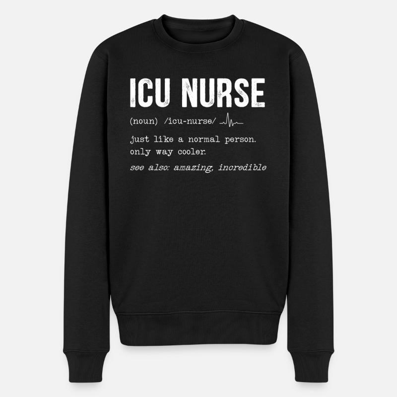 Intensivkrankenschwester Intensivpfleger - Männer Premium Bio Pullover - Schwarz