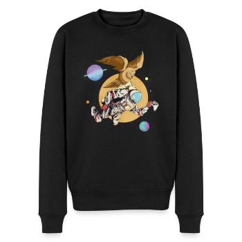 Space controller - Men's Premium Organic Jumper - black - Front - Nico (187cm)