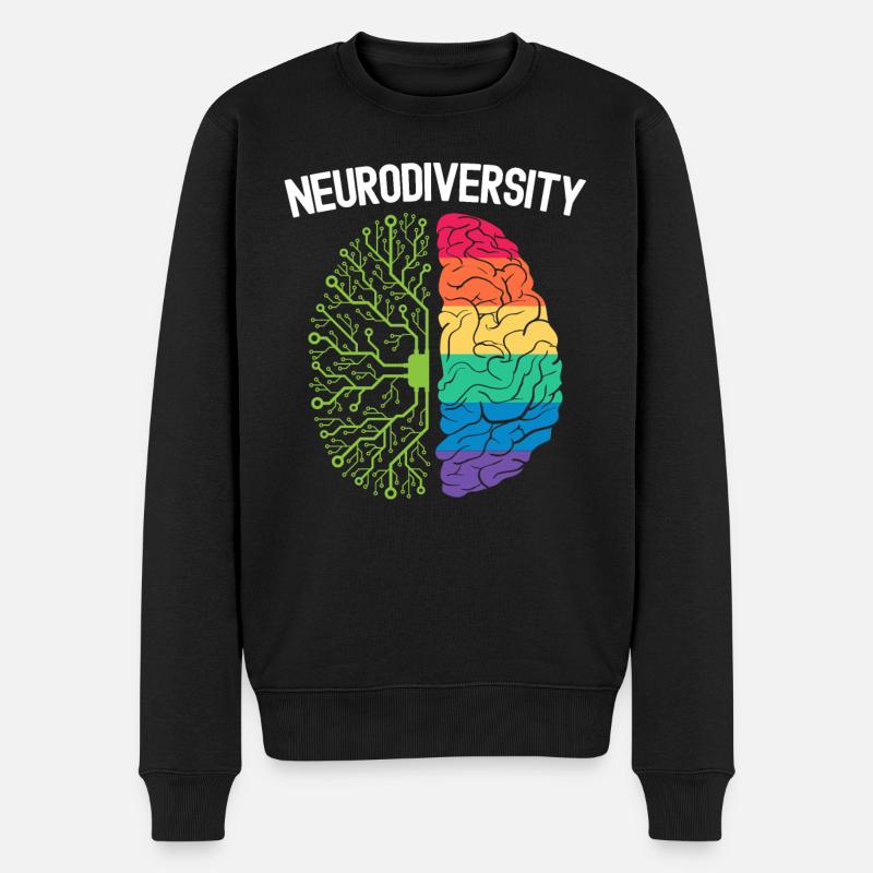 Neurodiversité Arc-en-ciel Autisme Conscience - Pull Premium bio Homme - noir