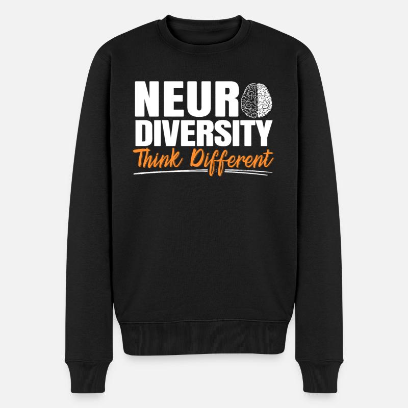 Neurodiversity Think Differently - Men's Premium Organic Jumper - black