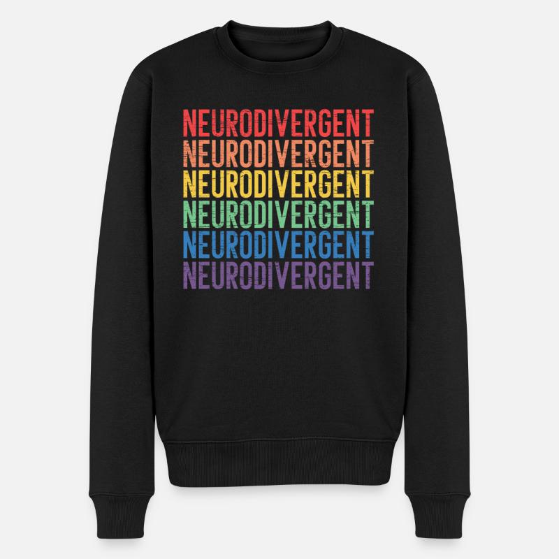 Neurodiversität Neurodiversity Regenbogen ADHS - Männer Premium Bio Pullover - Schwarz